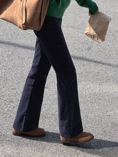 後口袋車標燈芯絨小喇叭褲4