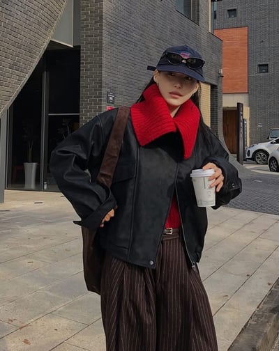 多穿法！排釦領粗坑紋針織衣4