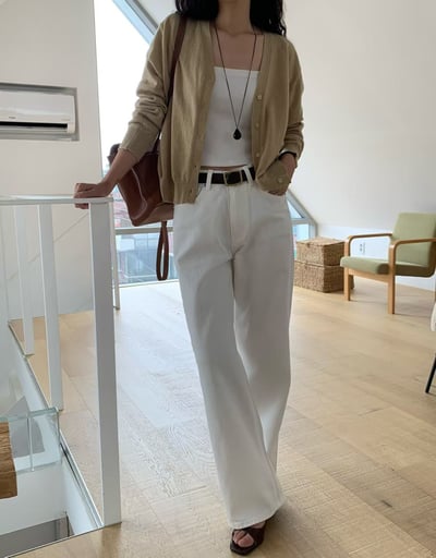 Ｙ領排釦薄款針織外套11