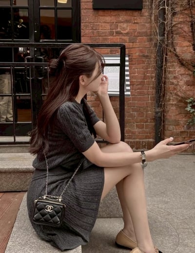 小花鏤空薄針織短袖＋鬆緊短褲裙SET4