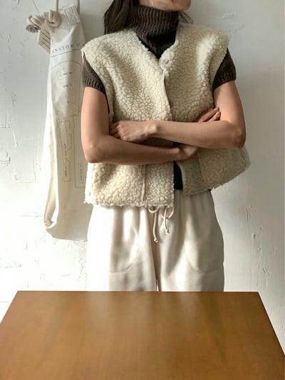 雙面穿麂皮羊羔毛短版背心4