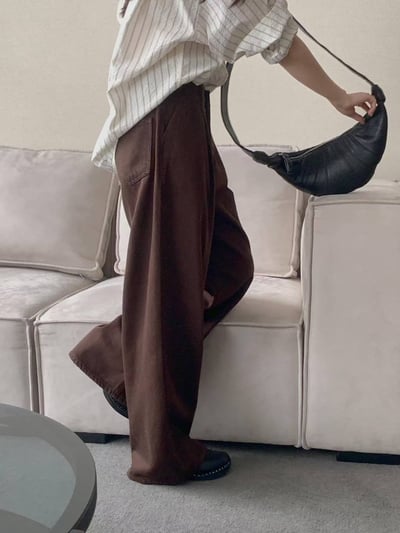 前打褶落地薄款寬褲7