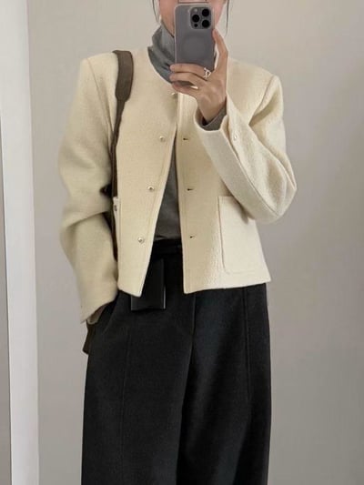 銀扣小圓牌口袋外套5