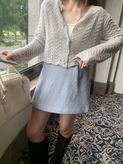 簍空造型針織短外套8