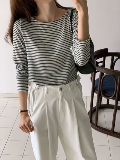 簡約百搭條紋上衣5
