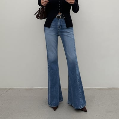 高個款！側車線落地款喇叭牛仔褲3