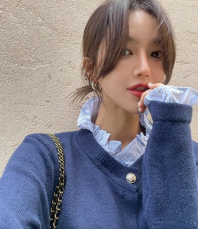 拼接領學院風針織衣10