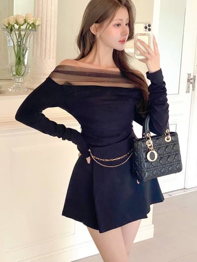 拼接歐跟網紗薄款Ｔ11