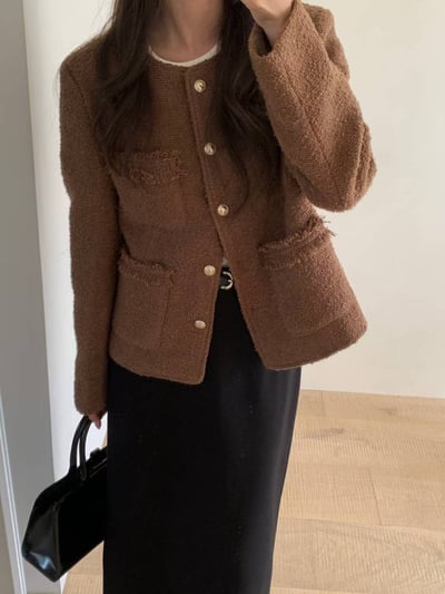 金釦流蘇滾邊口袋小香外套7