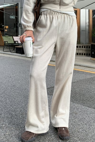 順身刷毛連帽外套＋鬆緊長褲SET12