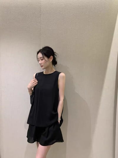 後綁結背心+抽繩鬆緊短褲SET5