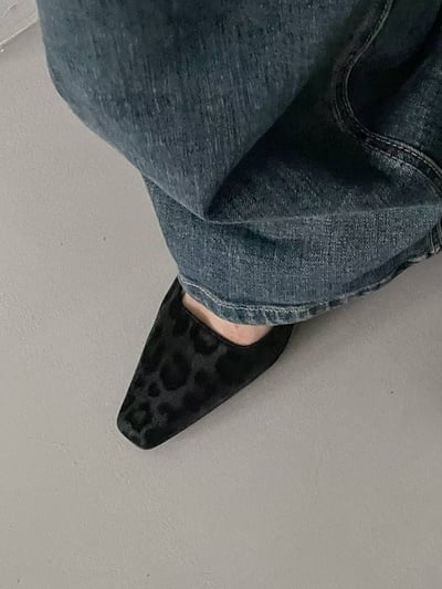 漆皮革方頭後帶低跟鞋(３cm)7