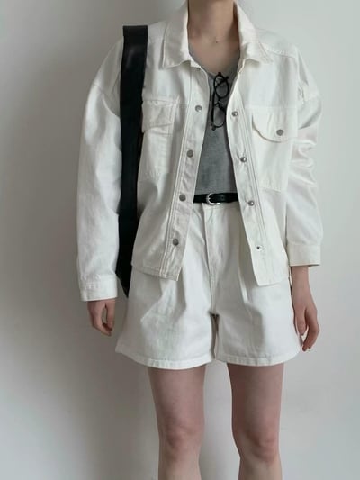 文青牛仔外套+短褲SET9