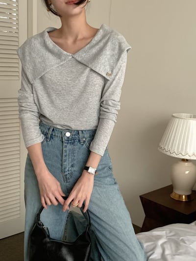 （客訂勿下單）前後大翻領金牌logo薄款棉T6