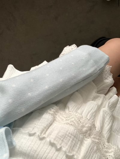 甜美復古點點排釦針織外套13