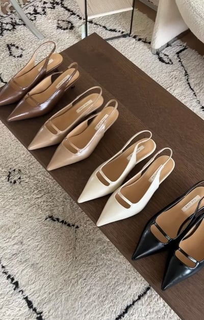 簡約一字款鏤空尖頭皮革跟鞋（5cm)4