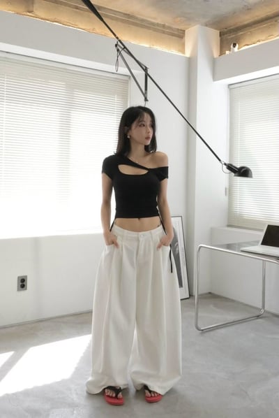斜肩膀辣妹BRA 短T11