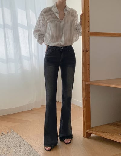 超提臀！美腿喇叭牛仔褲12