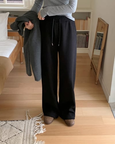 細坑紋內刷毛厚款休閒長褲2