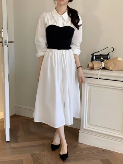 桃心領抹胸造型洋裝 (短/長)2