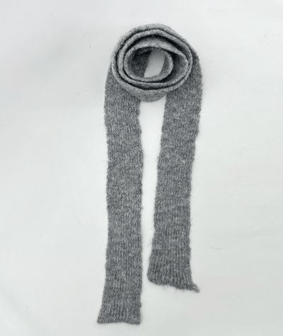 附綁巾V領橫條紋針織外套＋長裙SET12