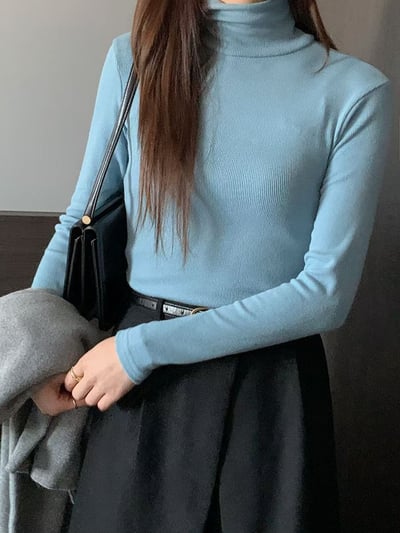 天絲高領針織打底衫（天絲20%+羊毛3%)14