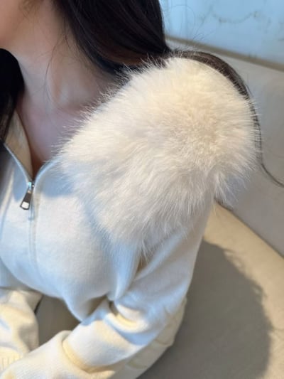 毛可拆！連帽雙向拉鍊針織外套7