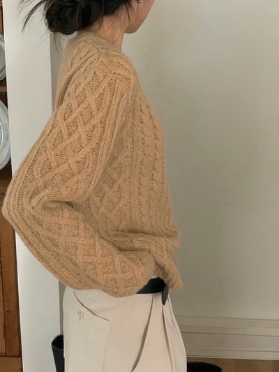 圓領經典麻花素色針織衣4