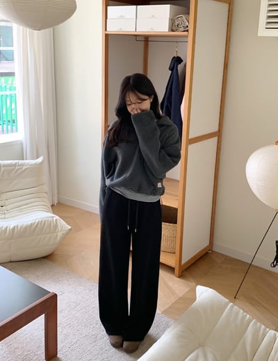 細坑紋內刷毛厚款休閒長褲4