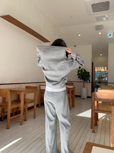 半排扣連帽上衣+長褲SET8