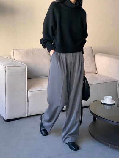 舒適高領素面毛衣5