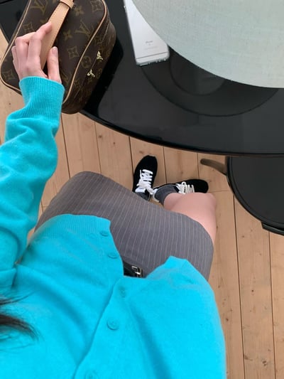 低腰直紋西裝短褲裙9