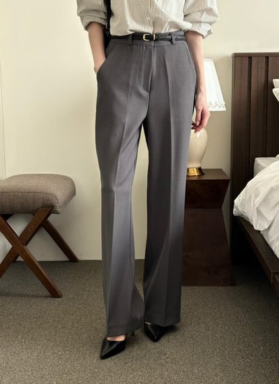 高腰春季薄款直筒西裝褲1