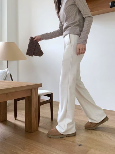 彈力內磨毛微喇叭長褲7