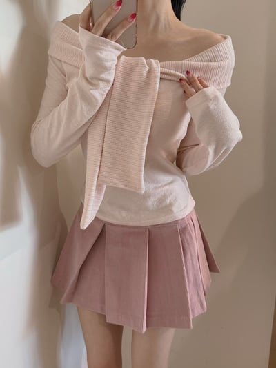 拼接坑紋領巾造型薄款T6