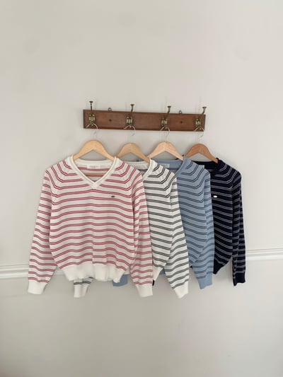 (客訂勿下單）V領休閒條文圓牌logo針織衫9