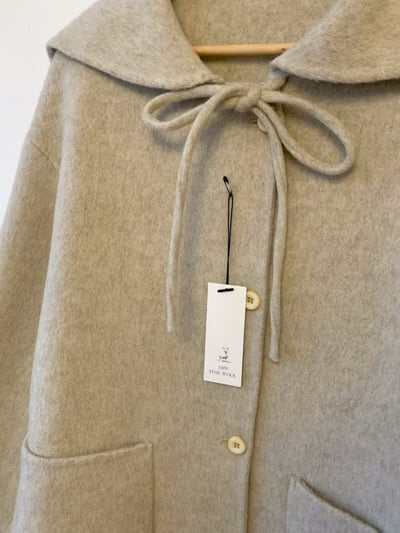 前綁結娃娃圓領羊毛100%大衣13