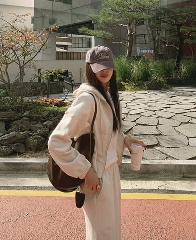 順身刷毛連帽外套＋鬆緊長褲SET8