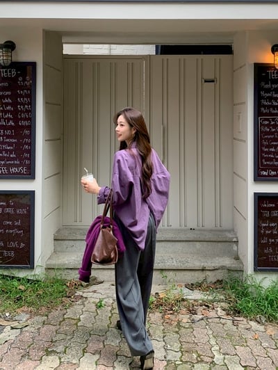 後鬆緊人字紋磨毛西裝褲9