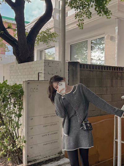 三件套｜滾邊短袖針織衫＋排釦外套＋短裙SET4