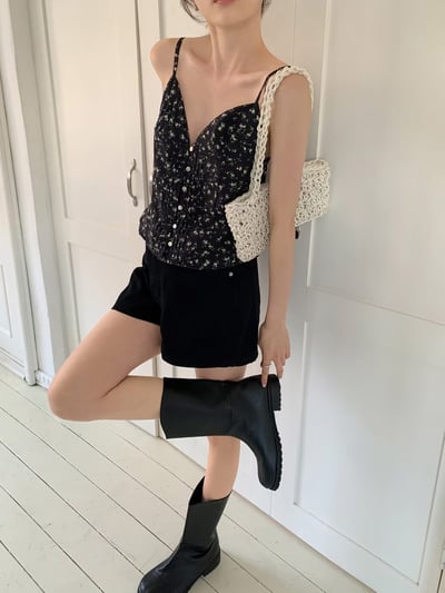 可愛小碎花V領背心7