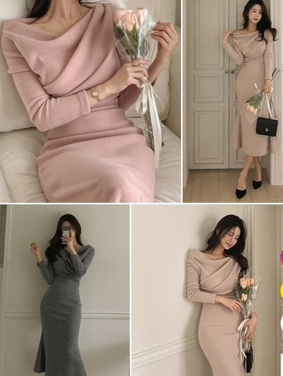 磨毛垂墜領合身彈長洋6