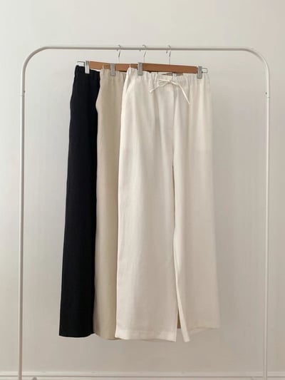 休閒寬鬆鬆緊長褲5