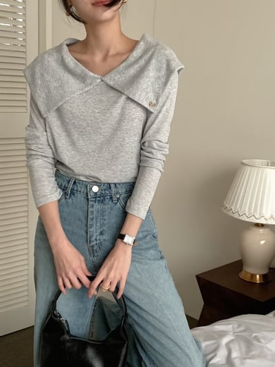 （客訂勿下單）前後大翻領金牌logo薄款棉T2