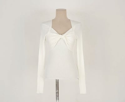 扭結造型坑條上衣9