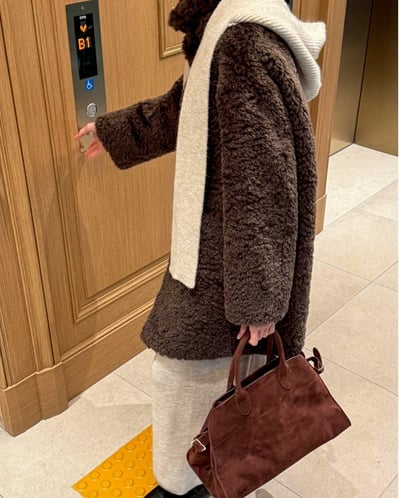 圓領針織上衣+連帽圍巾+長褲三件套SET13