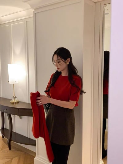 (客訂勿下單)短袖針織衫+圓領排釦外套SET8