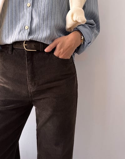 顯瘦順身款燈芯絨直筒長褲8