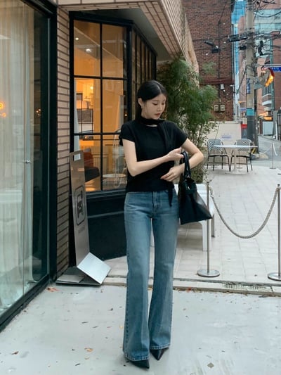 素色短袖薄款羊毛衣（附綁巾）17