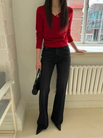 激推顯瘦款小喇叭牛仔褲8